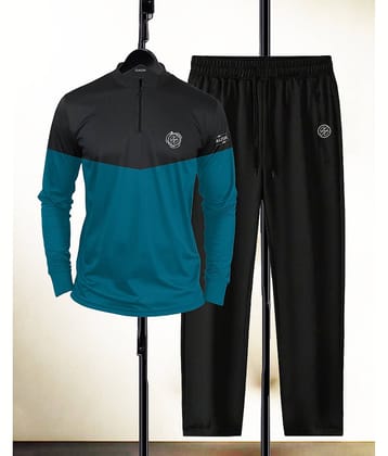 AUSK Teal Cotton Blend Relaxed Fit Men's Tracksuit ( Pack of 1 )