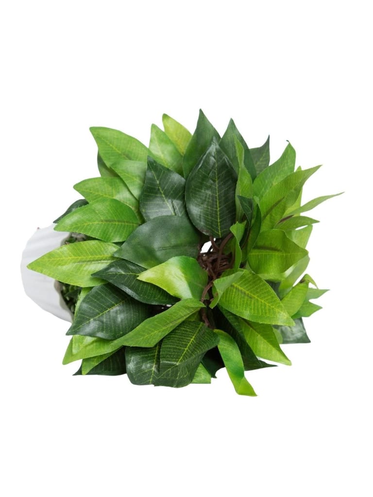 Ciliated Leaves Artificial Flower Vase For Home Décor
