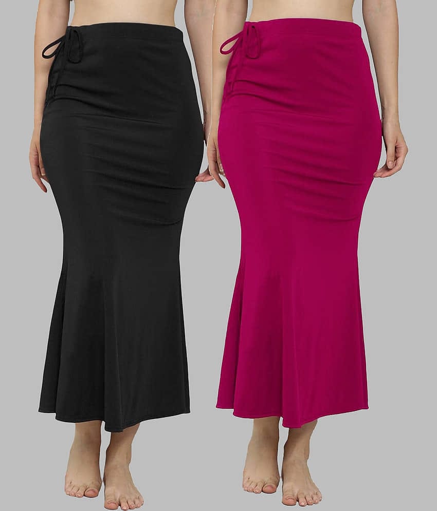 N-Gal Multicoloured Lycra Petticoat - Pack of 2