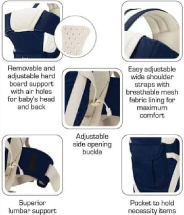 Elegant Baby Carrier with 4 carry positions, for 4 to 24 months baby