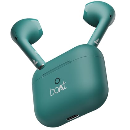 boAt Airdopes Joy, 35Hrs Battery, Fast Charge, IWP Tech, Low Latency, 2Mic ENx, Type-C Port, v5.3 Bluetooth Earbuds, TWS Ear Buds Wireless Earphones with mic(Dark Cyan) boAt Airdopes Joy, 35Hrs Battery, Fast Charge, IWP Tech, Low Latency, 2Mic ENx, Type-