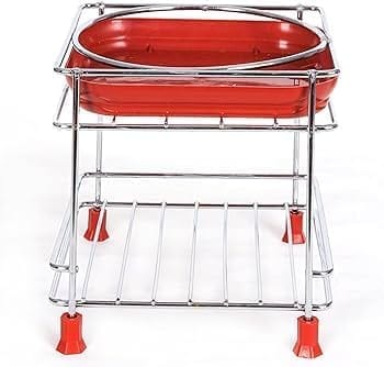 Steel Round Matka Stand for Water Pot (8 x 8 x 7.5 Inch) | Heavy Duty Stainless Steel Water Pot Stand for Kitchen | Durable Utensil Stand for Matka, Ghada & Storage