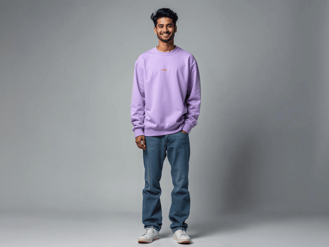 Taarak Mehta Ka Ooltah Chashmah| Printed Crew Neck Cotton 350 GSM Lavender Winter Sweatshirt (TU KAB SUDHREGA)