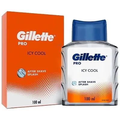 Gillette Pro After Shave Splash - Icy Cool Soothes and Tone Skin Provides Relief Fresh Fragrance100 Ml