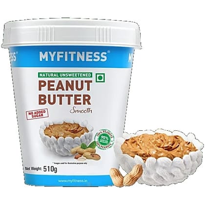 Myfitness Natural Unsweetened Peanut Butter Smooth, 510 g Myfitness Natural Unsweetened Peanut Butter Smooth, 510 g