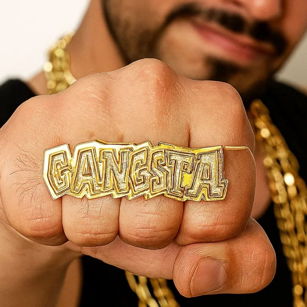Gangsta Hip Hop Rapper Bling Rings - For Adults