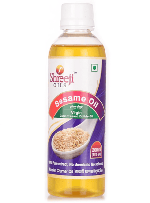 Shreeji Oils Sesame Virgin Cold Pressed Edible Oil, 200 ml