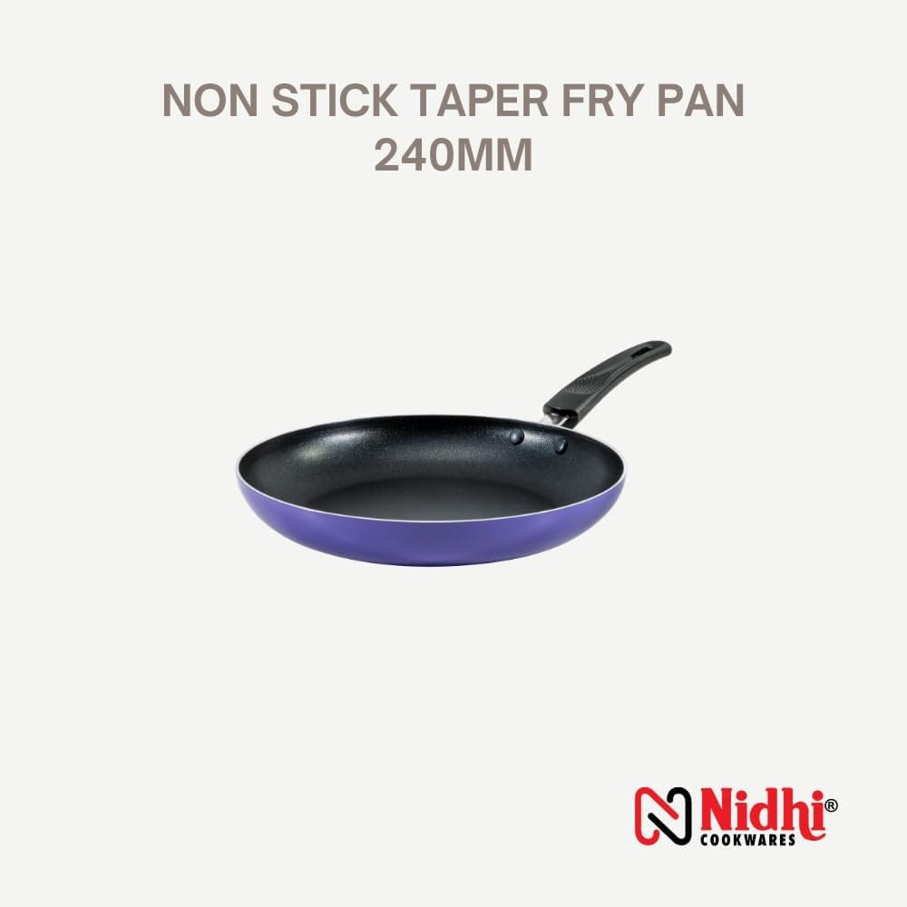 Nidhi Non Stick Taper Fry Pan I 240 mm Diameter I 2.3 Mm I 1.4 LTR Volume