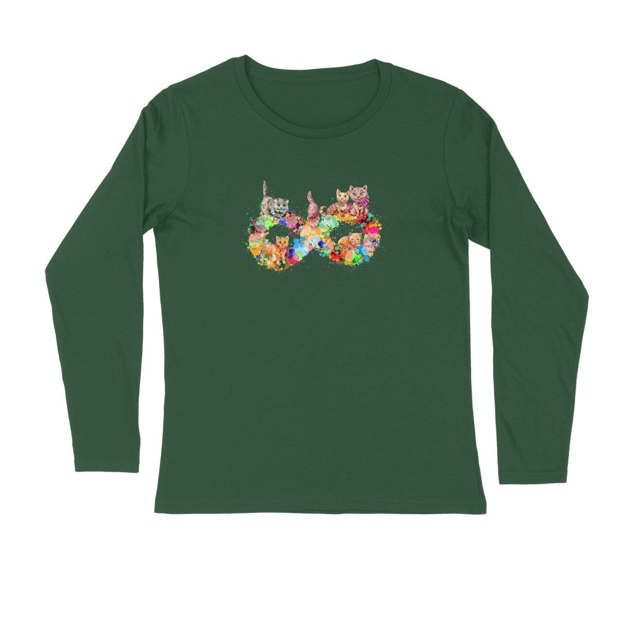 Full Sleeves Round Neck (Men) - Infinity Cat Love (7 Colours)