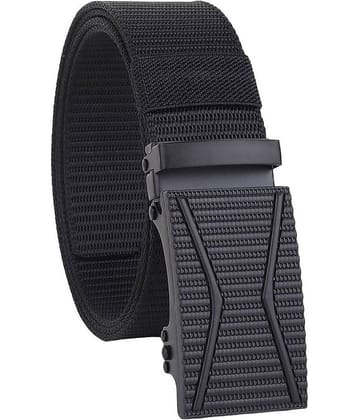 Clock21 - Black Canvas Men's Casual Belt ( Pack of 1 )