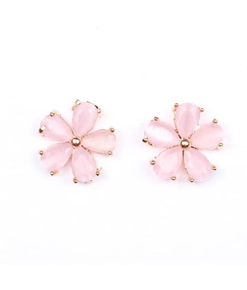 Jewels Corner - Pink Stud Earrings ( Pack of 1 )