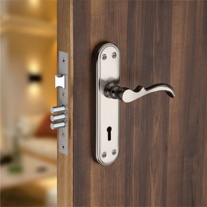 BUCKLER Iron Mortise Handle Lock for Main Door, Bedroom, Main Gate Heavy Duty-65MM Double Turn Lock-7 Inch-Mercury-BS