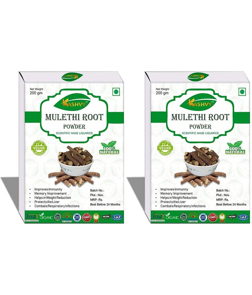 Kashvy Mulethi Root Powder 400 Gm Pack of 2