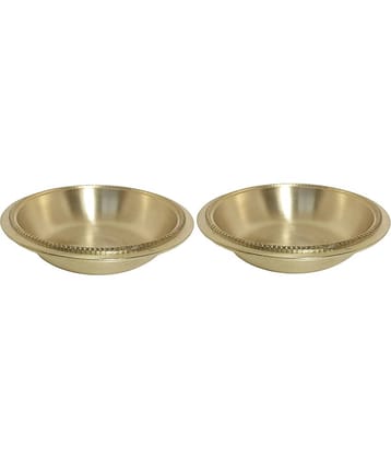 A & H ENTERPRISES Hand Made MATTE Sweet Dish Brass Plain Dessert Bowl 10 cm ( Set of 2 ) Brass