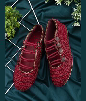 Anjaneya Creations Red Women's Juttis