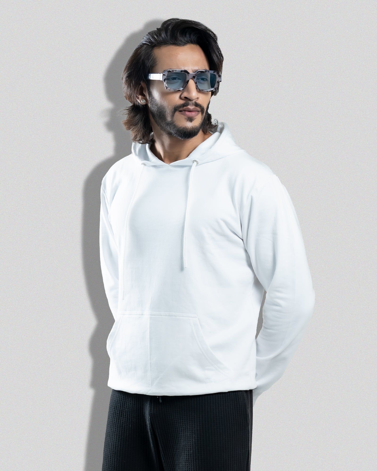 White Solid (Hoodies)-White / X-small