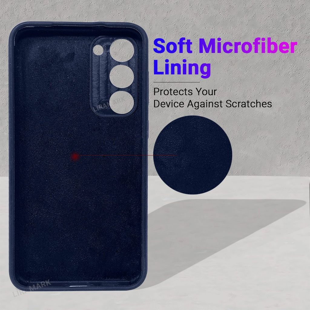 LIRAMARK Liquid Silicone Soft Back Cover Case for Samsung Galaxy S22 Plus (Red)