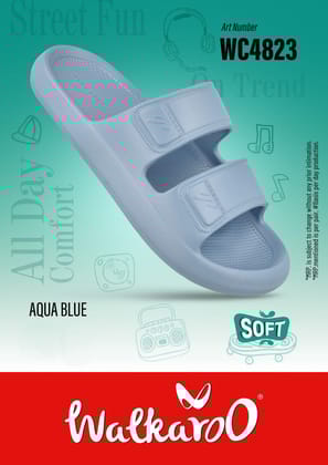 Walkaroo WC4823 Aqua Blue G No 10 Mens Slides
