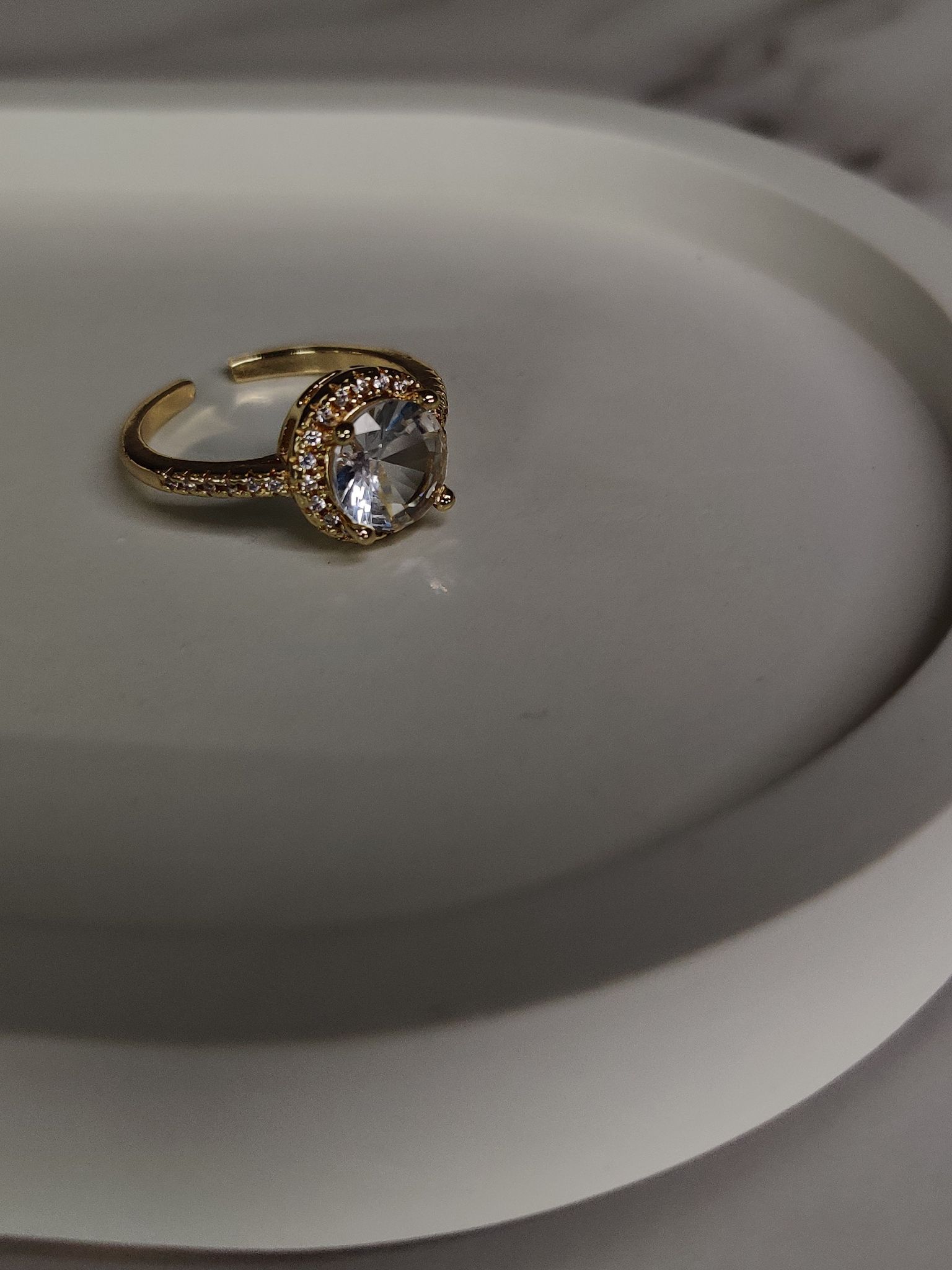 Zircon Ring Big-Adjustable