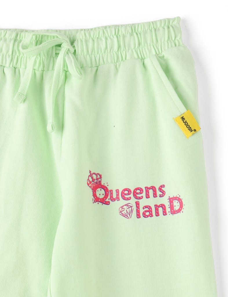 Affordable Kids Girls Capri Pants Cotton French Terry Patina Green Queen’s Land 2025 at ShopCirc