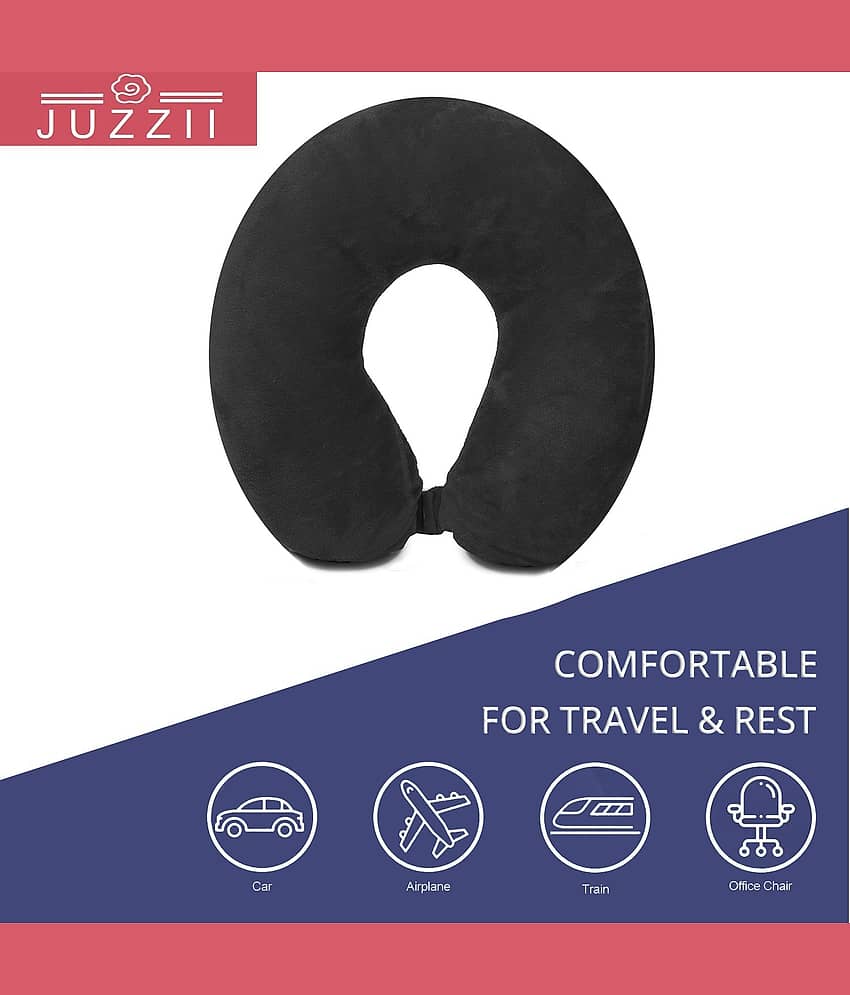 JUZZII Black Neck Pillow ( Pack of 1 )