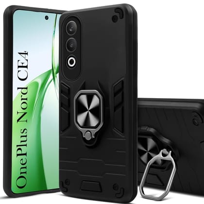 Mobile Cover for OnePlus Nord CE4 Armor Shockproof Back Case (Hybrid PC + TPU) with Kickstand