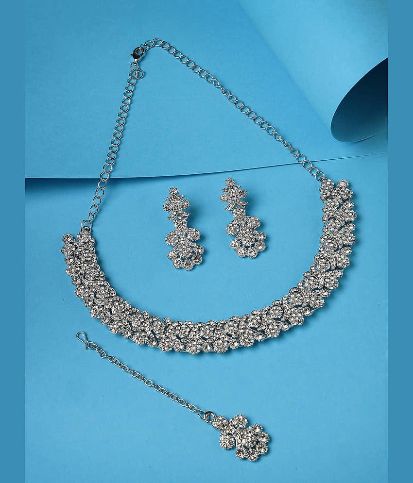 Sukkhi Silver Alloy Necklace Set ( Pack of 1 )