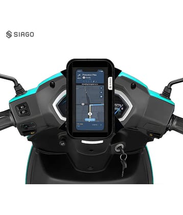 SIAGO SIA11 Premium Mobile Holder for Scooty - Universal Fit | Activa Mobile Holder for Scooter | Water-Resistant Pouch Green