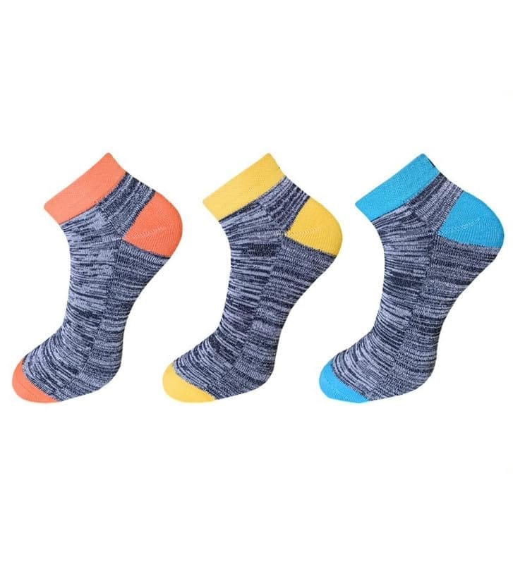 3_Pair Set Unisex Casual Cotton Ribbed Ankle Length Socks (Multicolor)-PID54085