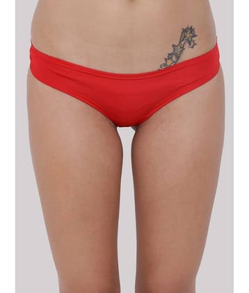 BASIICS By La Intimo Polyester Solid Women's Bikini ( Red ) BCPSS02