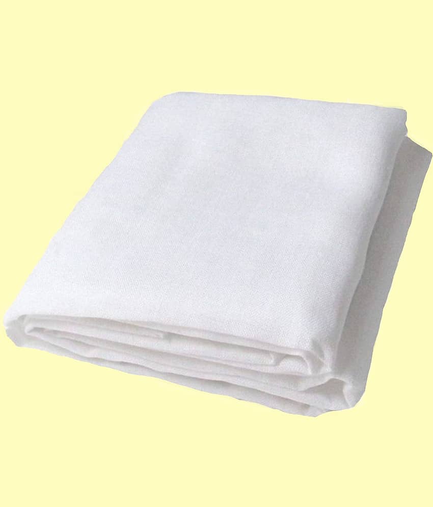 Makhanchor - White Linen Men's Unstitched Shirt Piece ( Pack of 1 )