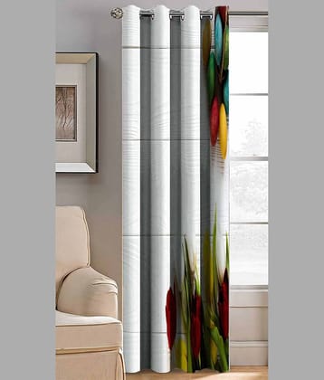 BELLA TRUE Floral Room Darkening Eyelet Curtain 9 ft ( Pack of 1 )  Multicolor