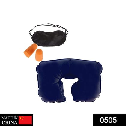 3in1 Air Travel Kit with Pillow, Ear Buds & Eye Mask