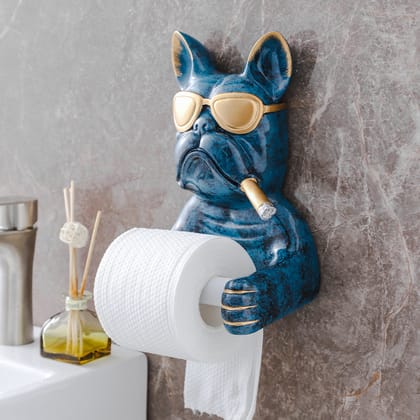 Bulldog Wall Tissue Holder-Blue