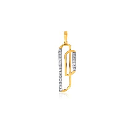 Senco Gold Dual Artistry Sheen Diamond Pendant (1.7 gram / 0.2 Ct / HI-SI / 18K Yellow Gold)