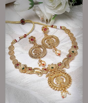 Sukkhi Gold Copper Necklace Set ( Pack of 1 )