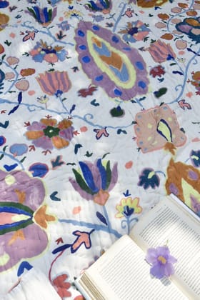 Drama Queen Hand Painted Mul Mul Quilt Double Drama Queen Hand Painted Mul Mul Quilt Double