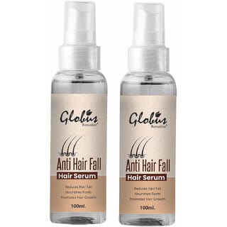 Globus Remedies Anti-Hair Fall Hair Serum, For Frizzy Hair, Smoothens Rough Ends, Adds Instant Shine,100ml, Set of 2