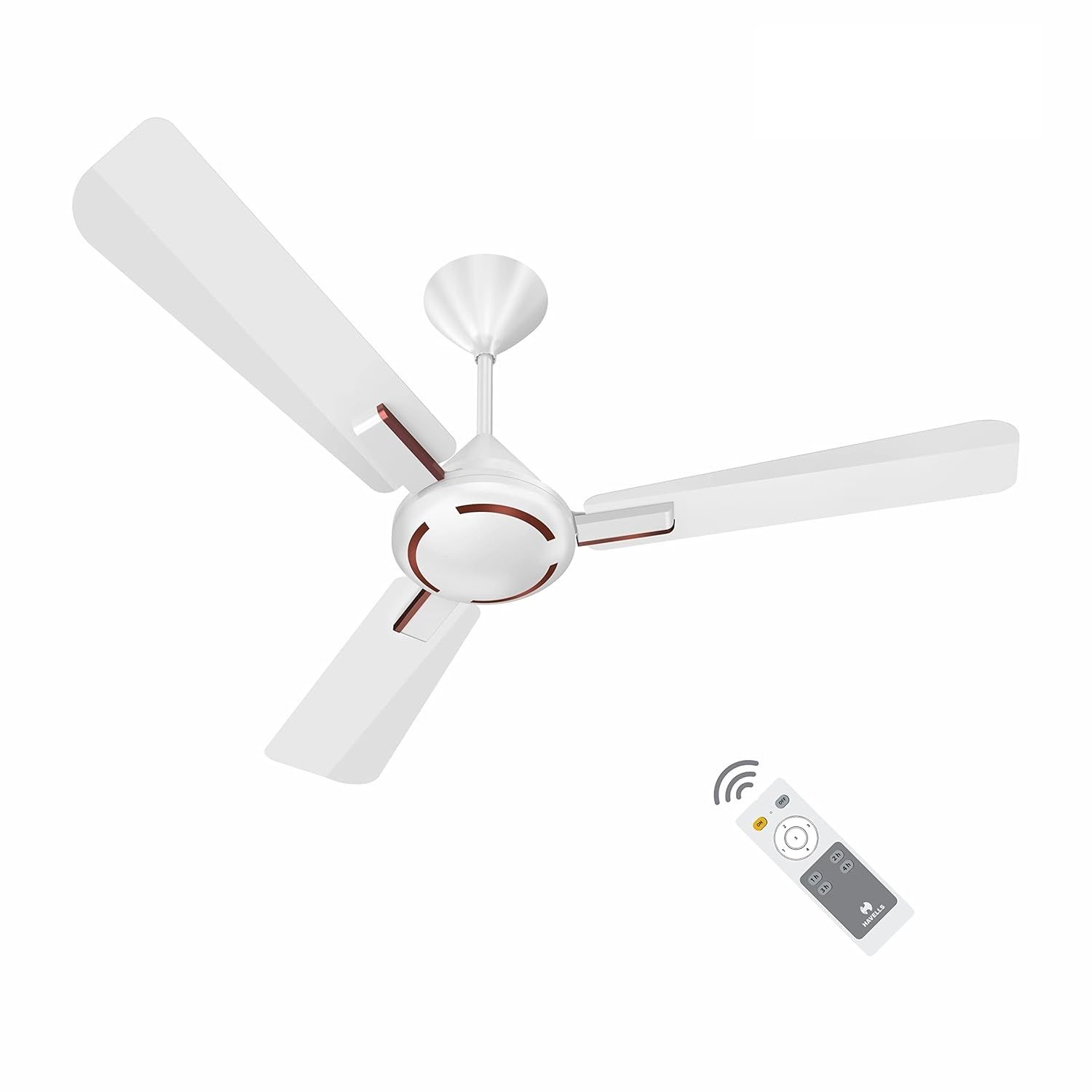 Havells 1200mm Ambrose BLDC Motor Ceiling Fan, Remote Controlled, High Air Delivery Fan, 5 Star Rated, Upto 60% Energy Saving, 2 Years warranty - White