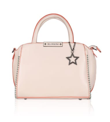 Women's Faux Leather Metal Beads Handbag (Pink)