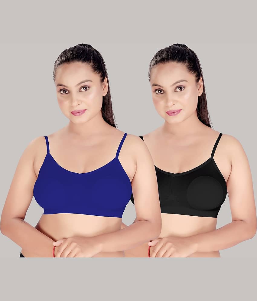 HAYA Pack of 2 Silk Non Padded Women's Cami bra ( Multicolor ) HAYA White Polyester Non Padded Women's Cami bra