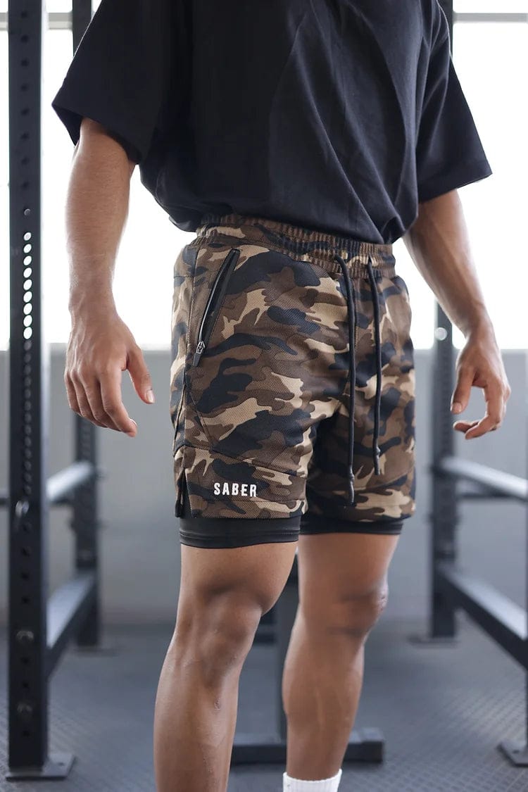 SIGNATURE 6" SHORTS  [BROWN CAMO]-XS [26"-28"]