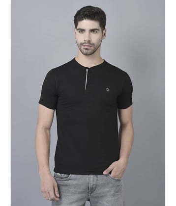 Dollar Cotton Blend Regular Fit Solid Half Sleeves Men's T-Shirt - Black ( Pack of 1 )