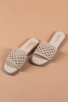 Ivory Woven Sandals-38