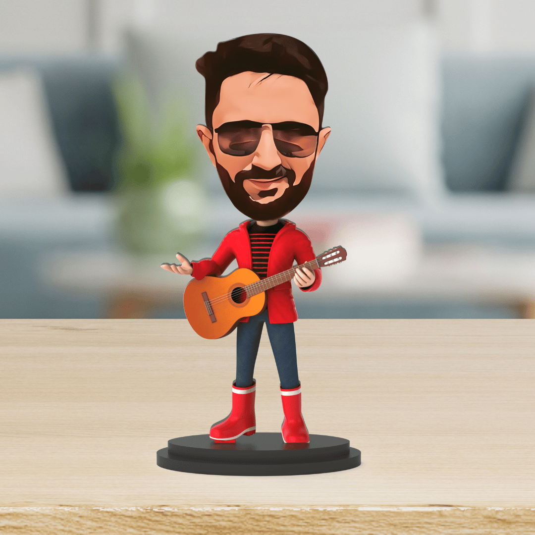 Avatar Studio Personalized Gift for Friends, Sister, Brother, BFF, Girlfriend, Boyfriend Character Caricature Photo Frame Unique Design Customized Gift for Friends & Family (Guitarist Boy)