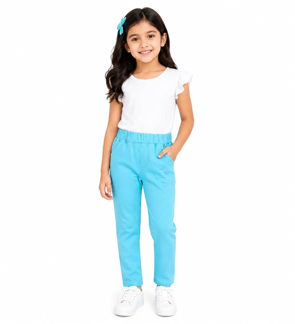 Girl's Denim Solid Elasticated Jeggings Cum Jeans (Blue, 4-5-Yrs)-PID66057