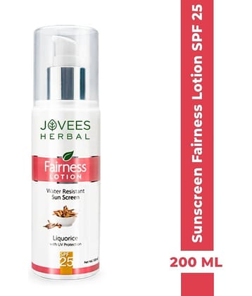 Jovees Herbal Sunscreen Fairness SPF 25 Lotion For Oily & Sensitive Skin, 200ml (Pack of 1)
