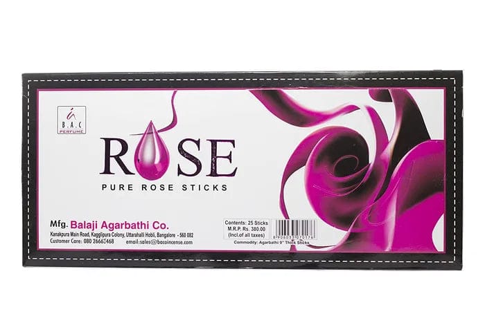 Balaji Rose - Pure Rose Sticks - 25 Incense Sticks-1