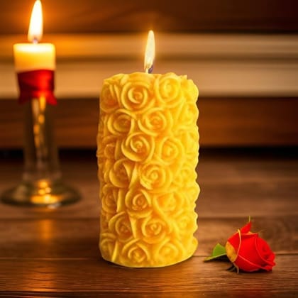 Rose Shaped Fragrance Candles for Home Decor, Smoke-Free, Romantic Night Pillar Candles, Pack of Rose Shaped Fragrance Candles for Home Decor, Smoke-Free, Romantic Night Pillar Candles, Pack of