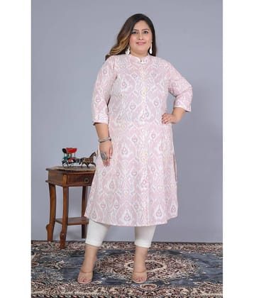 Label Flavia Women Cotton Printed Straight Kurti ( Purple )